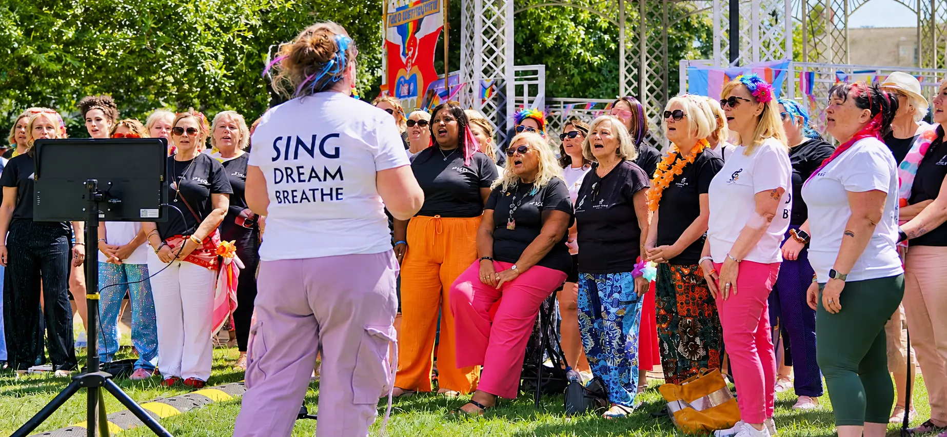 Singing for the Soul enjoying a Pride event in the park